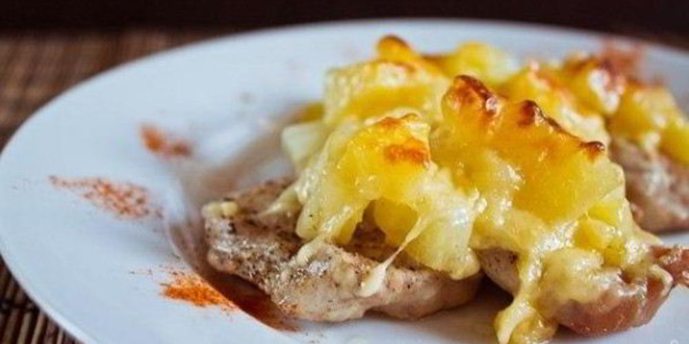 Рецепт мясо с ананасами