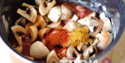 мясо с грибами в мультиварке