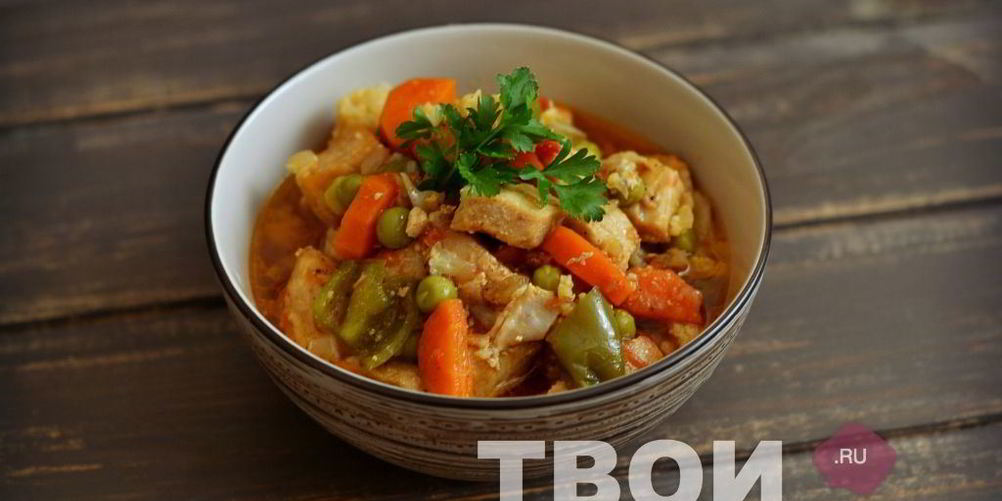 Рецепт мясо с овощами в мультиварке