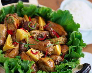 Мясо с вешенками