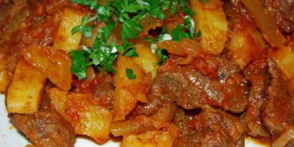 Рецепт мясо тушеное с овощами по-татарски