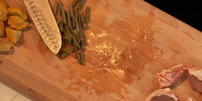 поджарка из баранины с солеными овощами