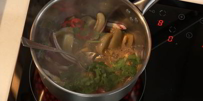 поджарка из баранины с солеными овощами