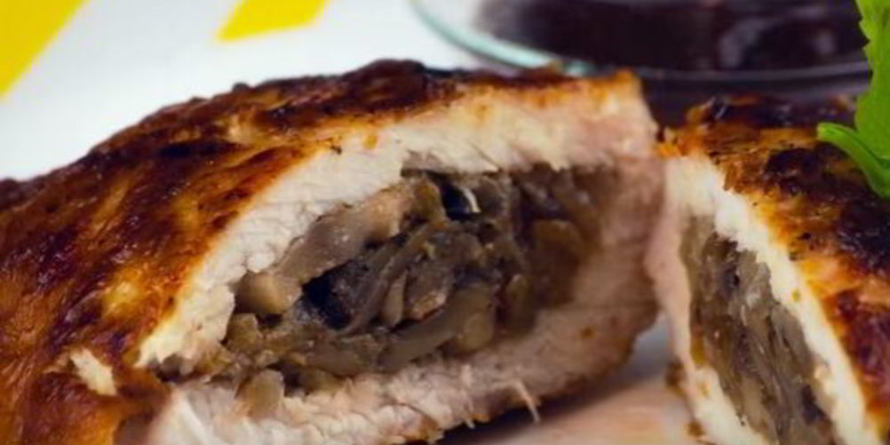 Рецепт свиные отбивные фаршированные грибами