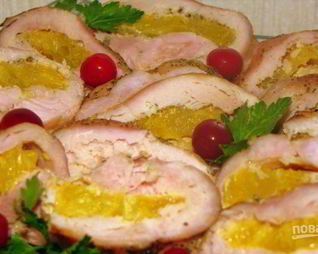 Запеченная индейка с апельсинами