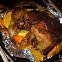 Рецепт Запеченная курица с апельсинами