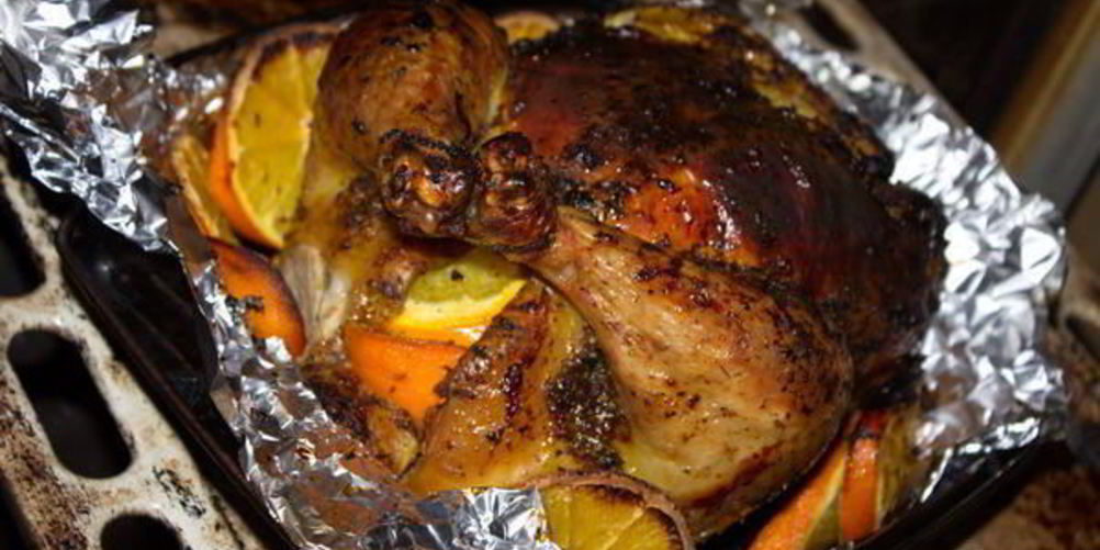 Рецепт запеченная курица с апельсинами