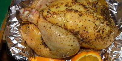 запеченная курица с апельсинами