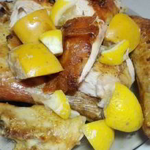 Рецепт Запеченная курица с лимоном и хурмой