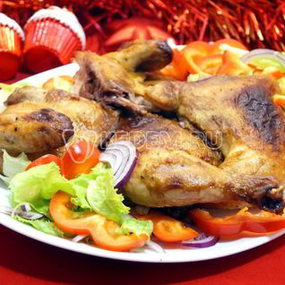 Запеченный цыпленок с медово-горчичной корочкой