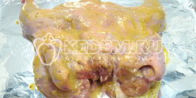 запеченный цыпленок с медово-горчичной корочкой