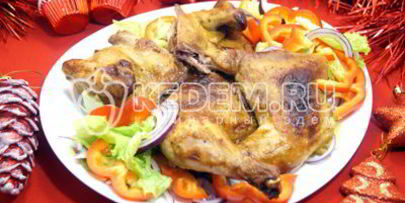 запеченный цыпленок с медово-горчичной корочкой