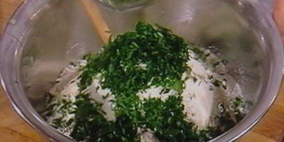 ньокки из рикотты со свежей зеленью