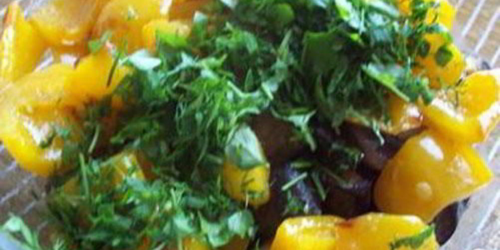 Рецепт баклажаны с болгарским перцем и шампиньонами