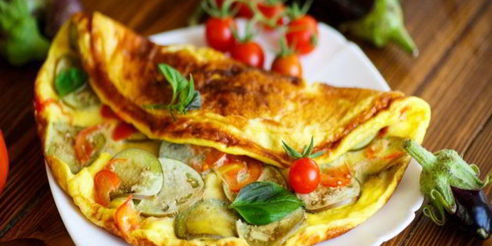 Рецепт баклажаны жареные с яйцом и помидорами черри