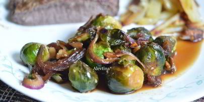 брюссельская капуста с кунжутным семенем