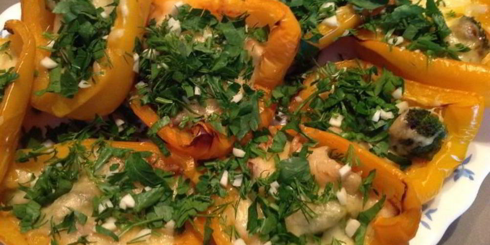 Рецепт фаршированный перец половинками в духовке