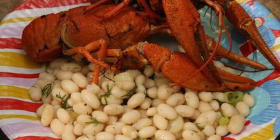 фасоль с раками