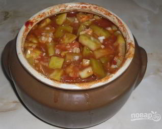 Кабачки в горшочке