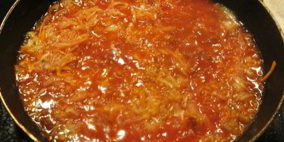 капуста с беконом по-холостяцки