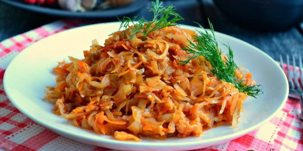 Рецепт капуста тушеная с баклажанами