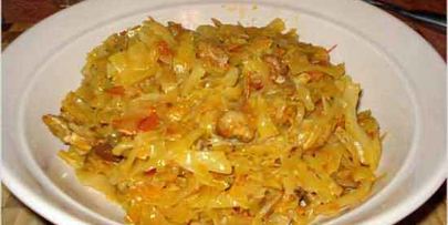 капуста тушенная со свининой
