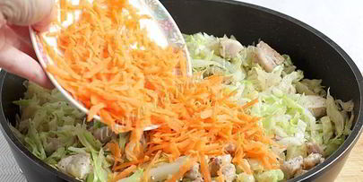 капуста жареная с мясом