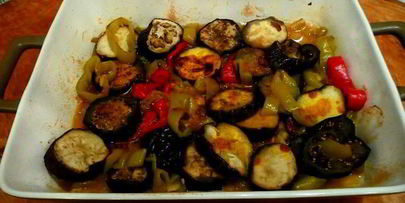 печеные баклажаны в духовке с перцем