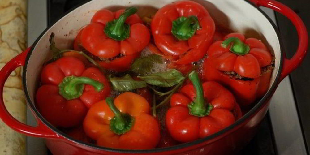 Рецепт перец, фаршированный мясом и красным рисом