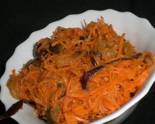 Синенькие с морковкой по-корейски
