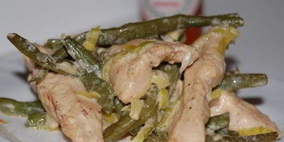 стручковая фасоль под сливочным соусом