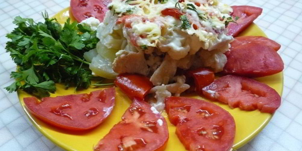 Рецепт цветной капусты с курицея в духовке