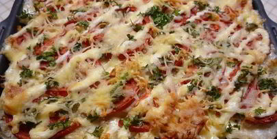 цветная капуста с курицей в духовке