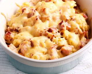 Цветная капуста, запеченная с беконом