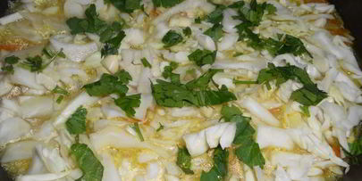 тушеная капуста с рисом и мясом