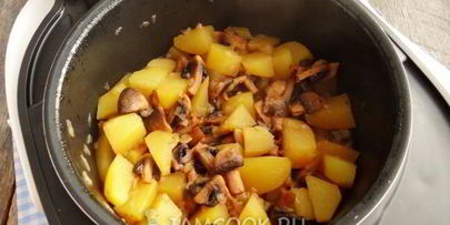 тушеная картошка с грибами в мультиварке