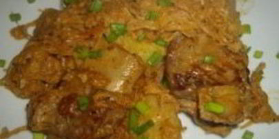 тушеная картошка со свиными ребрышками