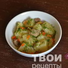 Рецепт Тушеный картофель с мясом