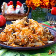 Рецепт Тушеные баклажаны с капустой