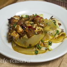 Рецепт Запеченные кабачки с курицей и овощами