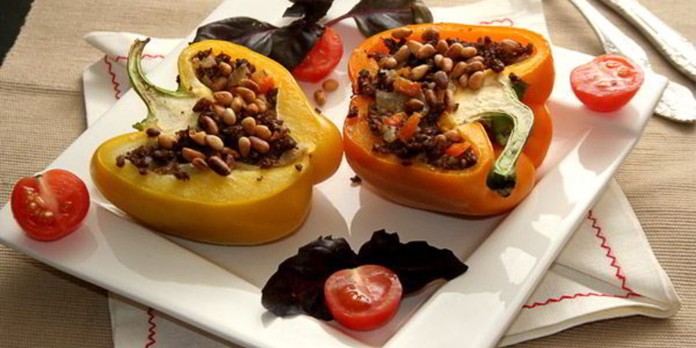 Рецепт запеченый перец с куриными сердечками