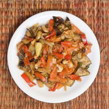 Рецепт Запеченые овощи с чесноком и пармезаном