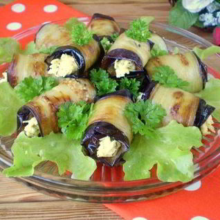 Жареные баклажаны с начинкой