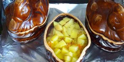 куриная печень в горшочках с картошкой