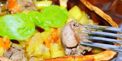 куриная печень в горшочках с картошкой