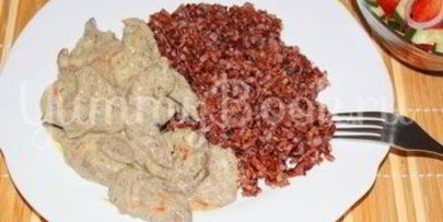 куриная печень в сливочном соусе с карри