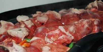 паровая печенка с пастой орзо