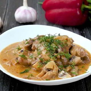 Печень по-строгановски