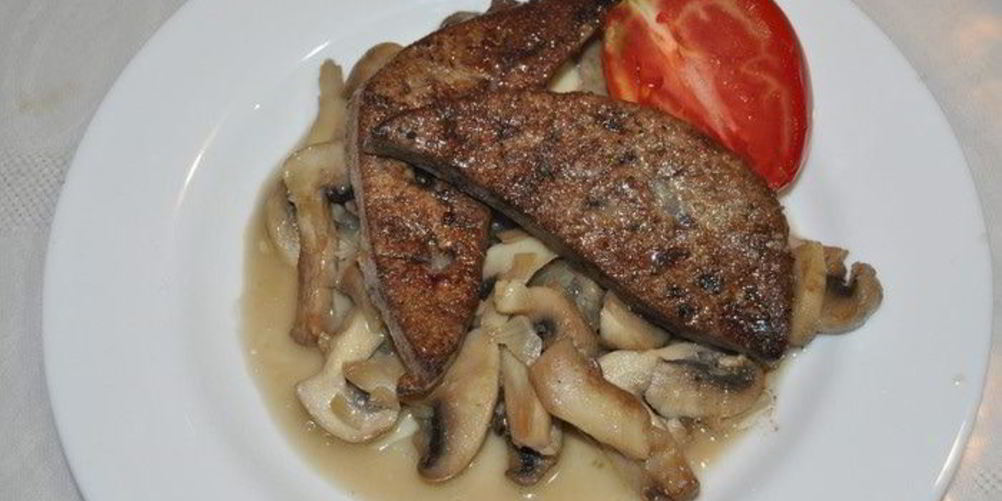 Рецепт печень с грибами