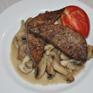 Печень с грибами